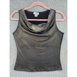Y2K Tank Top Womens S Vintage Going Out Club Shirt Shimmery Weather Vane 90s